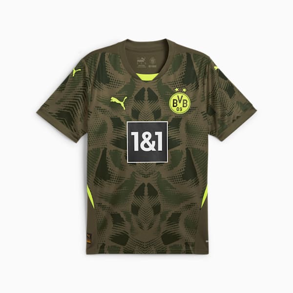 Borussia Dortmund 24/25 Goalkeeper Short Sleeve Jersey Men, Olive Drab-Myrtle, extralarge
