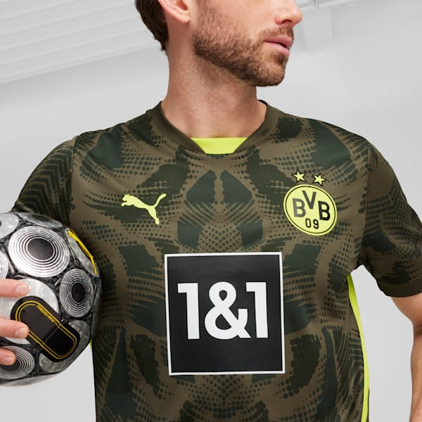 Borussia Dortmund 24/25 Goalkeeper Short Sleeve Jersey Men, Olive Drab-Myrtle, extralarge