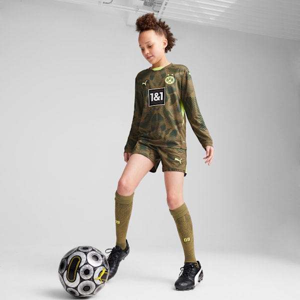 Borussia Dortmund 24/25 Goalkeeper Long Sleeve Jersey Youth, Olive Drab-Myrtle, extralarge-GBR
