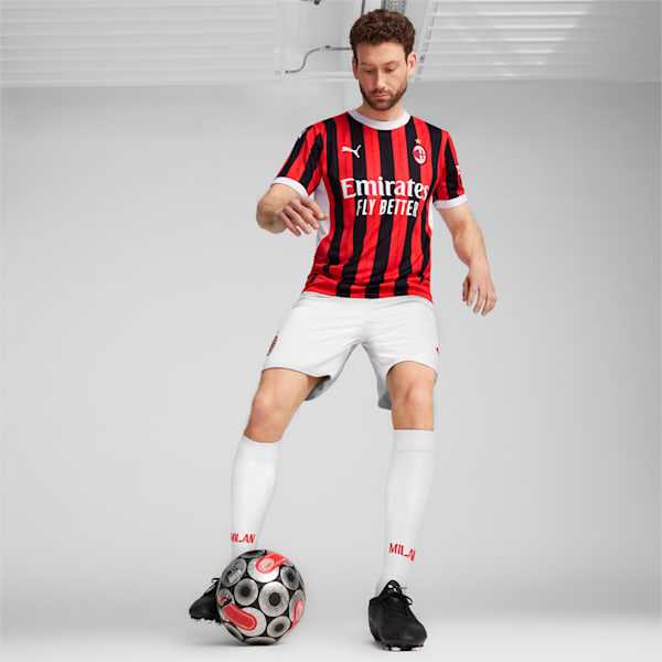 AC Milan 24/25 Men's Replica Home Soccer Jersey, Puma Deva Vita sneakers, extralarge