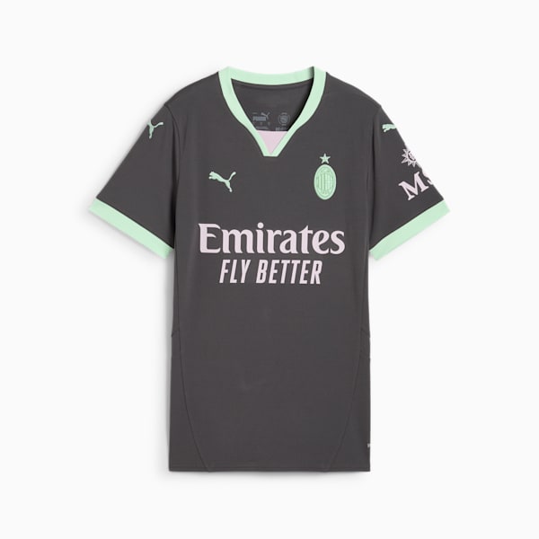AC Milan 24/25 Women's Third Soccer Jersey, Shadow Gray-Fresh Mint, extralarge