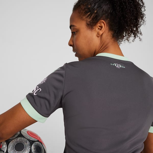 AC Milan 24/25 Women's Third Soccer Jersey, Shadow Gray-Fresh Mint, extralarge