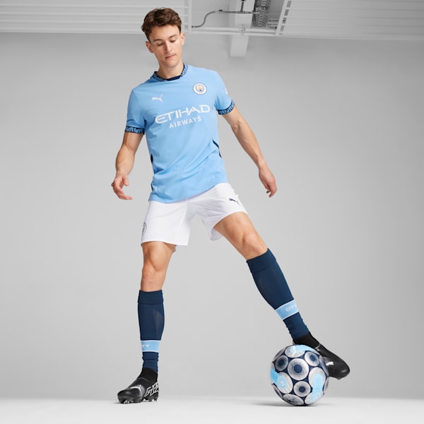 Manchester City 24/25 Men's Authentic Home Jersey, Team Light Blue-Marine Blue, extralarge-IND