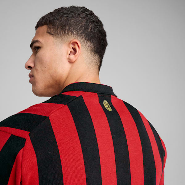 AC Milan 125th Anniversary Men's Retro Soccer Jersey, PUMA Black-For All Time Red, extralarge