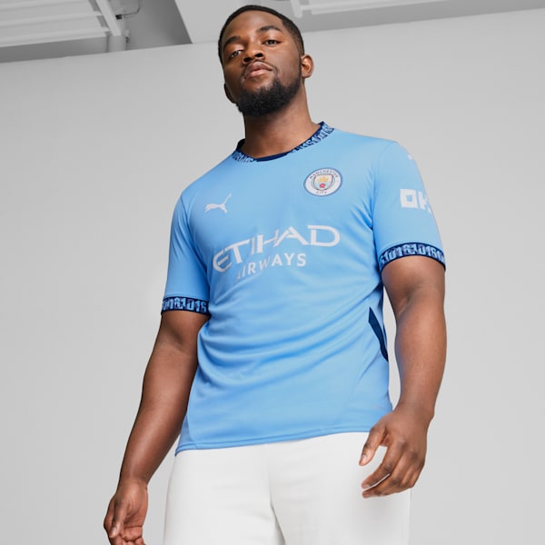 Réplique du troisième maillot de soccer à domicile de Manchester City 24/25 Homme, Team Light Blue-Marine Blue, extralarge