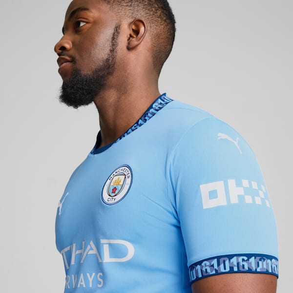 Réplique du troisième maillot de soccer à domicile de Manchester City 24/25 Homme, Team Light Blue-Marine Blue, extralarge