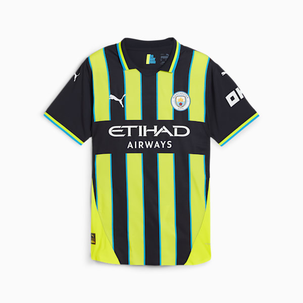 Manchester City 24/25 Away Authentic Men's Soccer Jersey, New Navy-Yellow Glow, extralarge