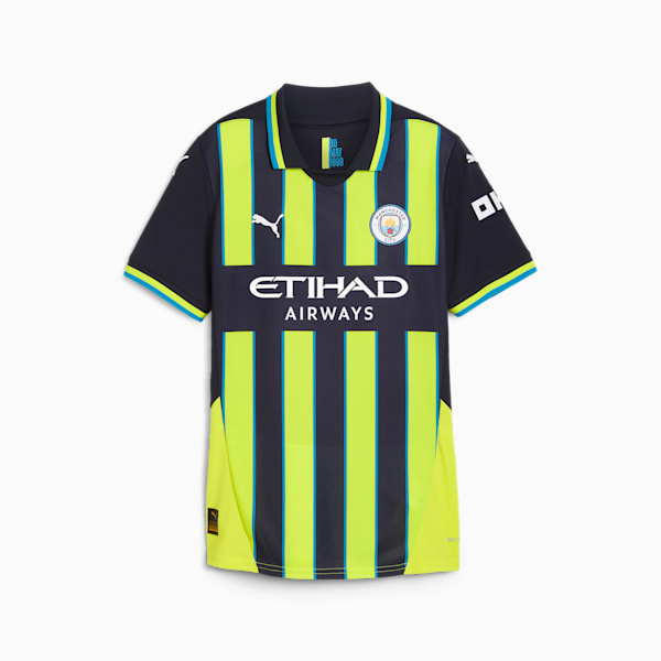 Maillot de soccer authentique Manchester City 24/25 extérieur Femme, New Navy-Yellow Glow, extralarge