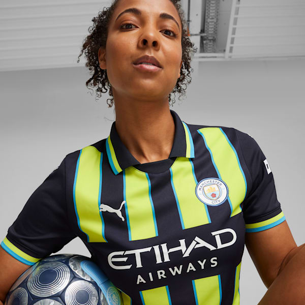 Maillot de soccer authentique Manchester City 24/25 extérieur Femme, New Navy-Yellow Glow, extralarge