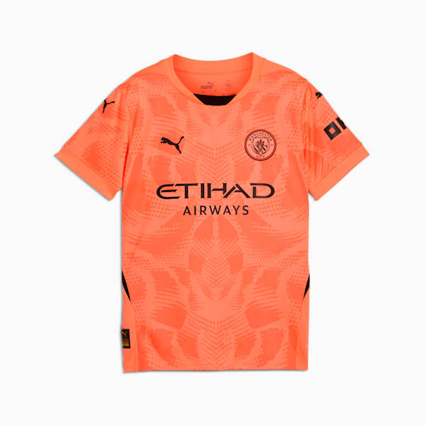 Manchester City 24/25 Goalkeeper Short Sleeve Jersey Youth, Neon Sun, extralarge