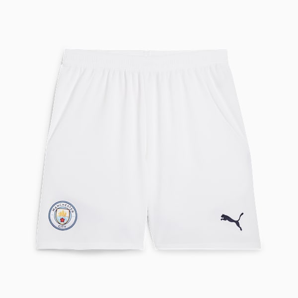 Manchester City 24/25 Men's Replica Soccer Shorts, PUMA White-Marine Blue, extralarge