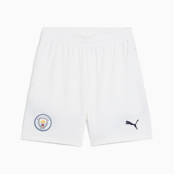 Manchester City 24/25 Big Kids' Soccer Shorts, PUMA White-Marine Blue, extralarge