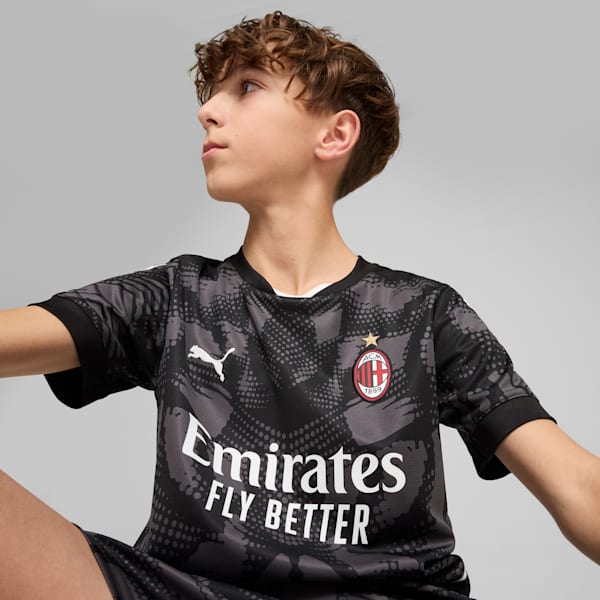AC Milan 24/25 Goalkeeper Short Sleeve Jersey Youth, PUMA Black-Dark Coal, extralarge