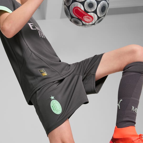 AC Milan 24/25 Shorts Youth, Shadow Gray-Fresh Mint, extralarge