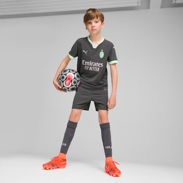AC Milan 24/25 Shorts Youth, Shadow Gray-Fresh Mint, extralarge