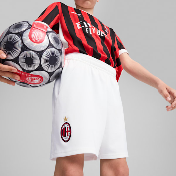 Short de soccer AC Milan 24/25 Enfant et adolescent, PUMA White-For All Time Red, extralarge
