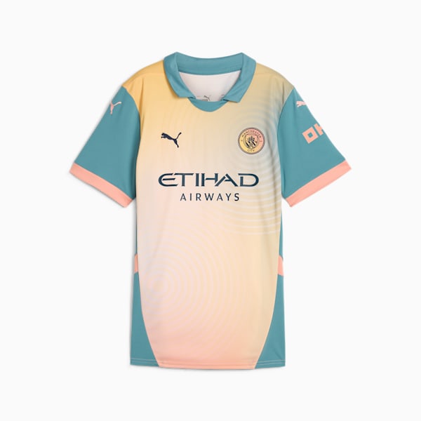 Réplique du quatrième maillot de soccer de Manchester City 24/25 Femme, Rosebay-Bold Blue, extralarge