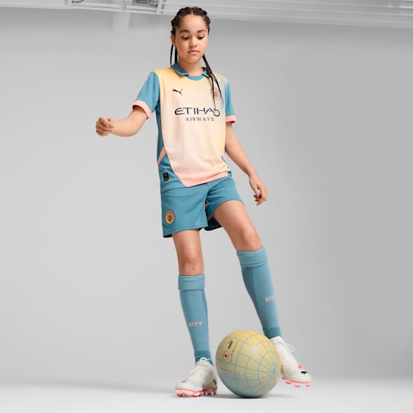 Réplique du maillot de soccer 24/25 de Manchester City Enfant et adolescent, Rosebay-Bold Blue, extralarge