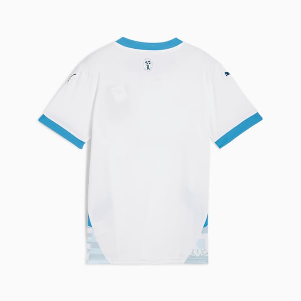Jersey juvenil Olympique de Marseille Home 24/25, PUMA White-Bleu Azur, extralarge