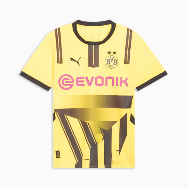 Borussia Dortmund 24/25 Cup Men's Replica Soccer Jersey, Faster Yellow-PUMA Black, extralarge