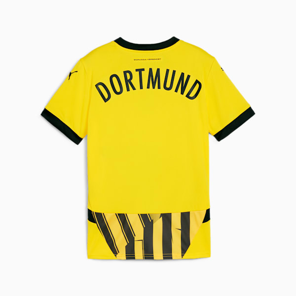 Borussia Dortmund 24/5 Cup Big Kids' Replica Soccer Jersey, Faster Yellow-PUMA Black, extralarge