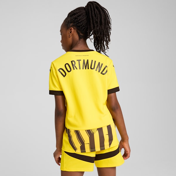 Borussia Dortmund 24/5 Cup Big Kids' Replica Soccer Jersey, Faster Yellow-PUMA Black, extralarge