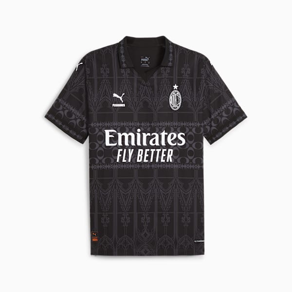 AC MILAN x PLEASURES Men's Authentic Football Jersey, PUMA Black-Asphalt, extralarge