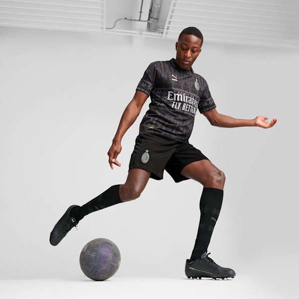 Shorts de fútbol para hombre AC MILAN x PLEASURES Réplica, PUMA Black-Asphalt, extralarge