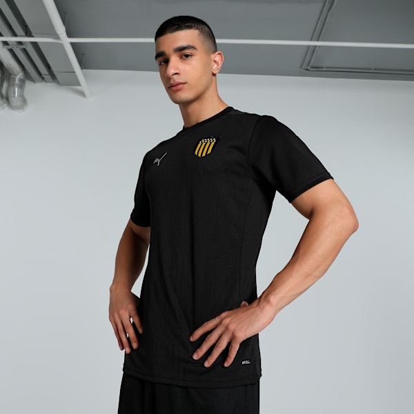 Club Atlético Peñarol Training Men's Slim Fit Football Jersey, PUMA Black-PUMA Silver, extralarge-IND