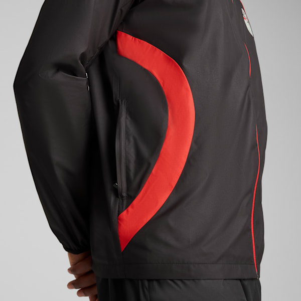 メンズ サッカー エジプト プレマッチ ウーブン ジャケット, PUMA Black-PUMA Red, extralarge-JPN