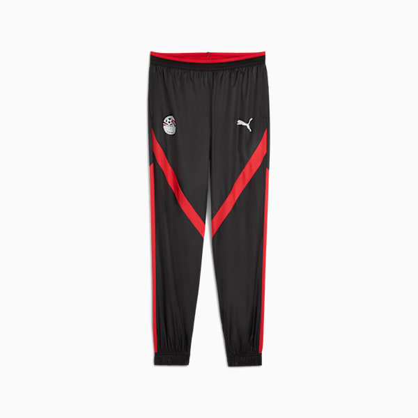 メンズ サッカー エジプト プレマッチ ウーブン パンツ, PUMA Black-PUMA Red, extralarge-JPN