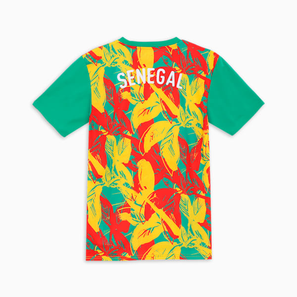 メンズ サッカー セネガル プレマッチ 半袖 シャツ, Sport Green-Faster Yellow-PUMA Red, extralarge-JPN