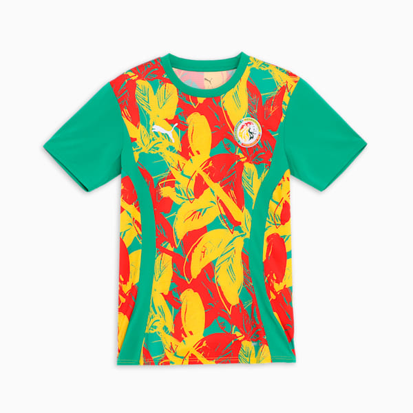 メンズ サッカー セネガル プレマッチ 半袖 シャツ, Sport Green-Faster Yellow-PUMA Red, extralarge-JPN