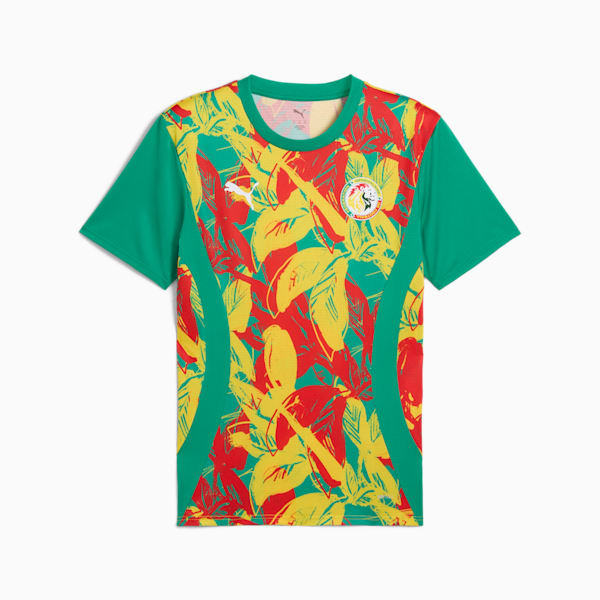 Senegal 2025 Pre-Match Men's Soccer Jersey, Sport Green-Faster Yellow-PUMA Red, extralarge