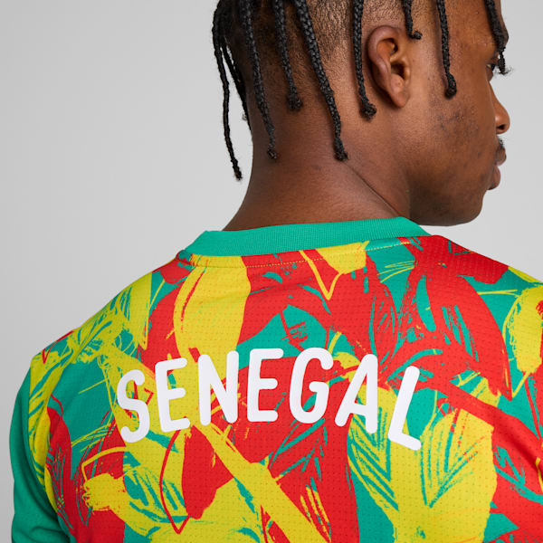 Senegal 2025 Pre-Match Men's Soccer Jersey, Sport Green-Faster Yellow-PUMA Red, extralarge