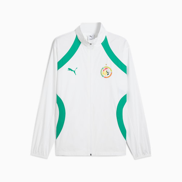 メンズ サッカー セネガル プレマッチ ウーブン ジャケット, PUMA White-Sport Green, extralarge-JPN