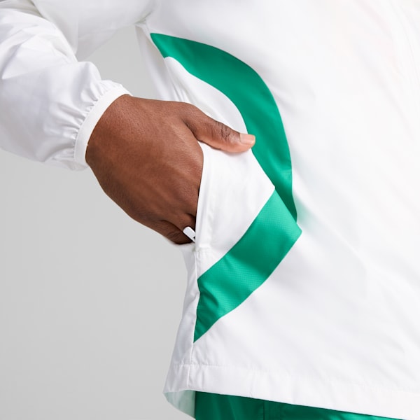 メンズ サッカー セネガル プレマッチ ウーブン ジャケット, PUMA White-Sport Green, extralarge-JPN