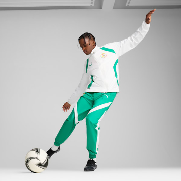 メンズ サッカー セネガル プレマッチ ウーブン ジャケット, PUMA White-Sport Green, extralarge-JPN