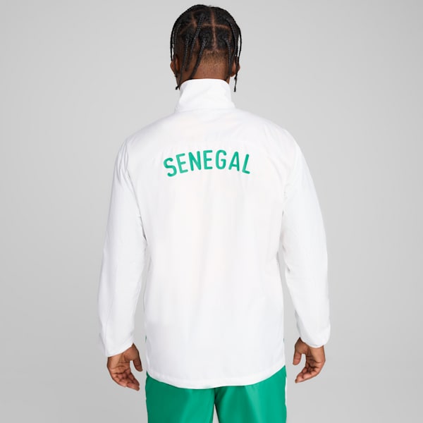 メンズ サッカー セネガル プレマッチ ウーブン ジャケット, PUMA White-Sport Green, extralarge-JPN