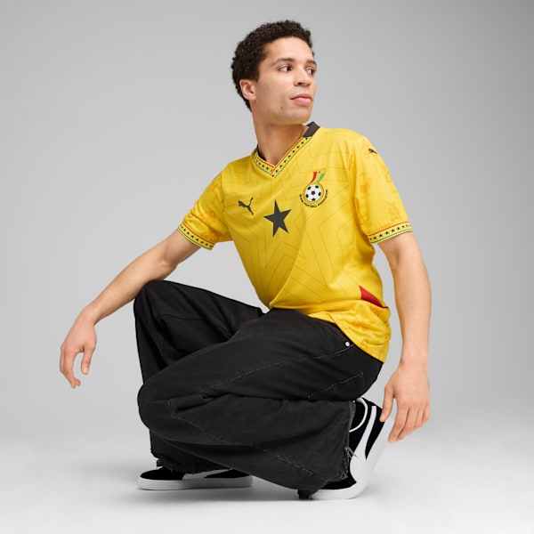 Ghana 2025 Away Jersey Men, Pelé Yellow-PUMA Black, extralarge