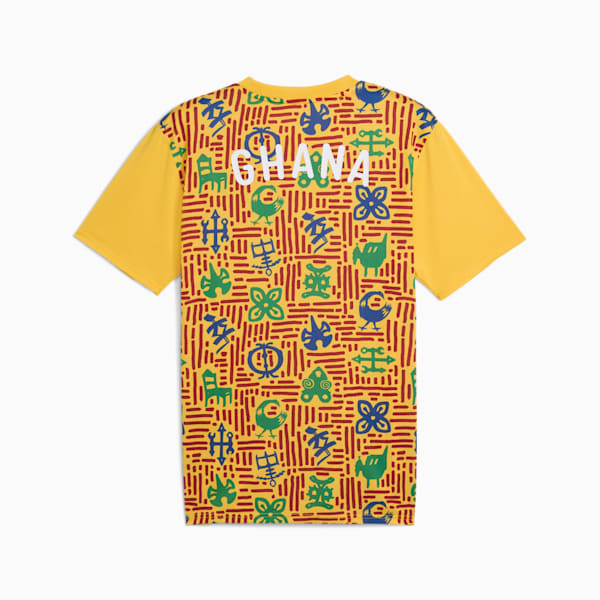 メンズ サッカー ガーナ プレマッチ 半袖 シャツ, Yellow Sizzle-Intense Red, extralarge-JPN