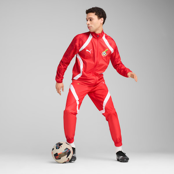 メンズ サッカー ガーナ プレマッチ ウーブン ジャケット, PUMA Red-PUMA White, extralarge-JPN