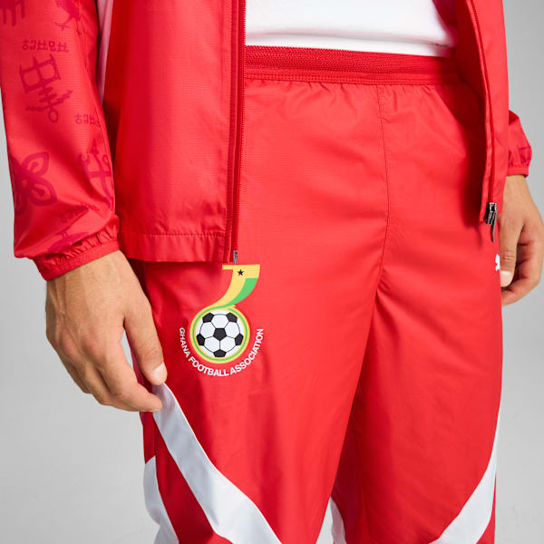 メンズ サッカー ガーナ プレマッチ ウーブン パンツ, PUMA Red-PUMA White, extralarge-JPN