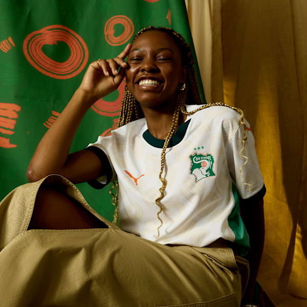 Côte d'Ivoire 2025 Away Jersey Women, PUMA White-Dark Myrtle, extralarge