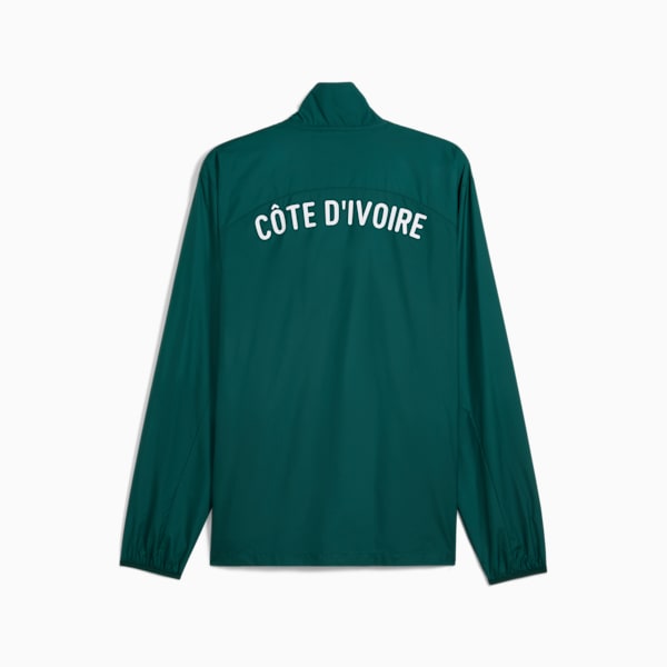 メンズ サッカー コートジボワール プレマッチ ウーブン ジャケット, Dark Myrtle-Rickie Orange, extralarge-JPN