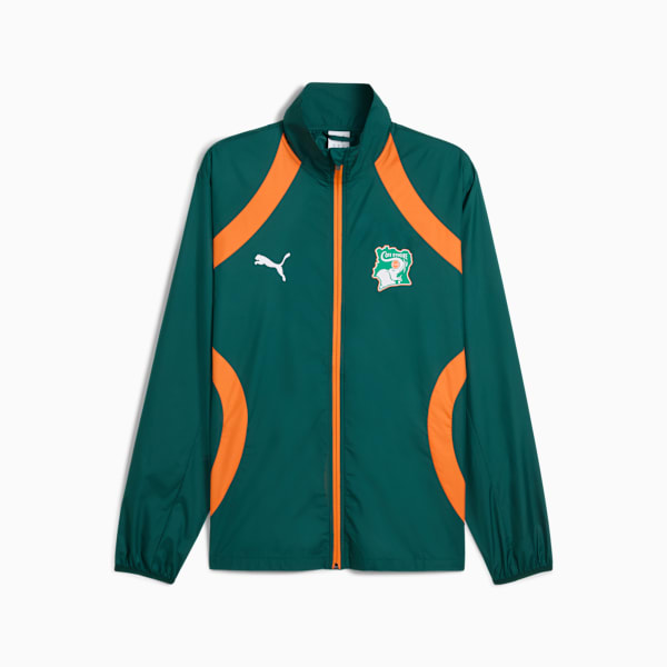 Ivory Coast 2025 Pre-match Woven Jacket Men, Dark Myrtle-Rickie Orange, extralarge