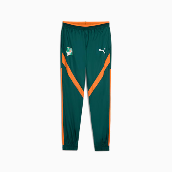 メンズ サッカー コートジボワール プレマッチ ウーブン パンツ, Dark Myrtle-Rickie Orange, extralarge-JPN