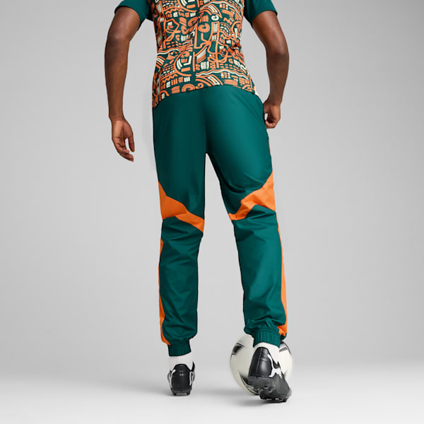 メンズ サッカー コートジボワール プレマッチ ウーブン パンツ, Dark Myrtle-Rickie Orange, extralarge-JPN