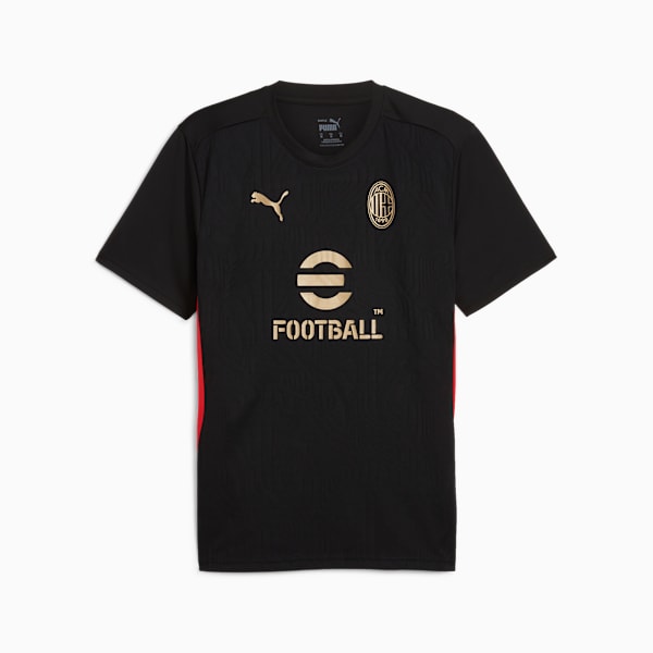 AC Milan Training Men's Slim Fit Football Jersey, PUMA Black-For All Time Red, extralarge-IND