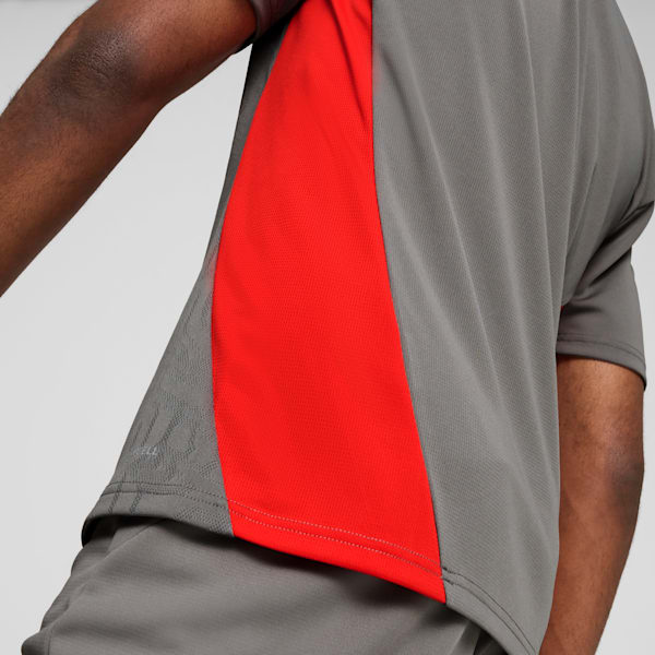 AC Milan Men's Training Jersey, Flat Medium Gray-For All Time Red, extralarge